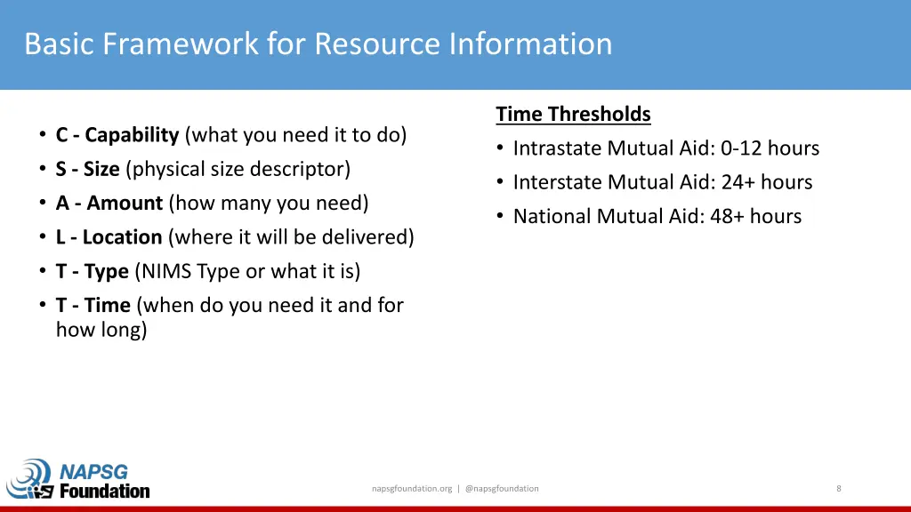 basic framework for resource information