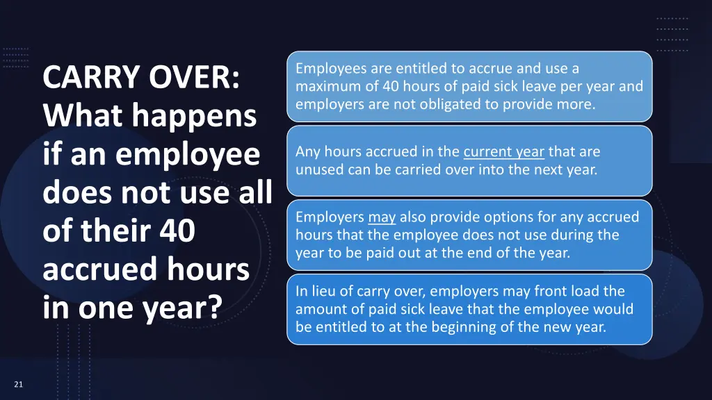 employees are entitled to accrue