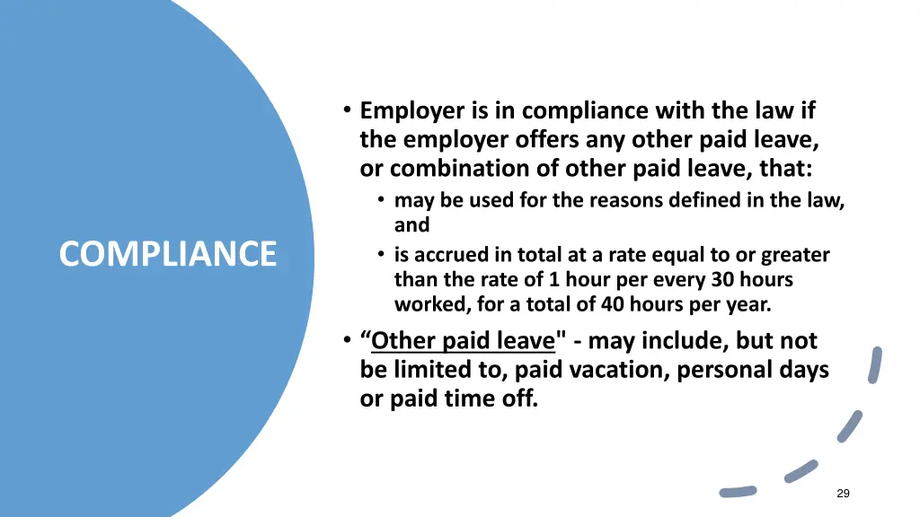 employer is in compliance with