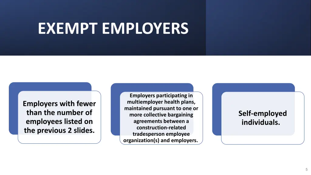 exempt employers
