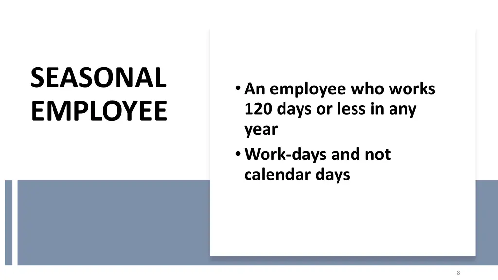 seasonal employee