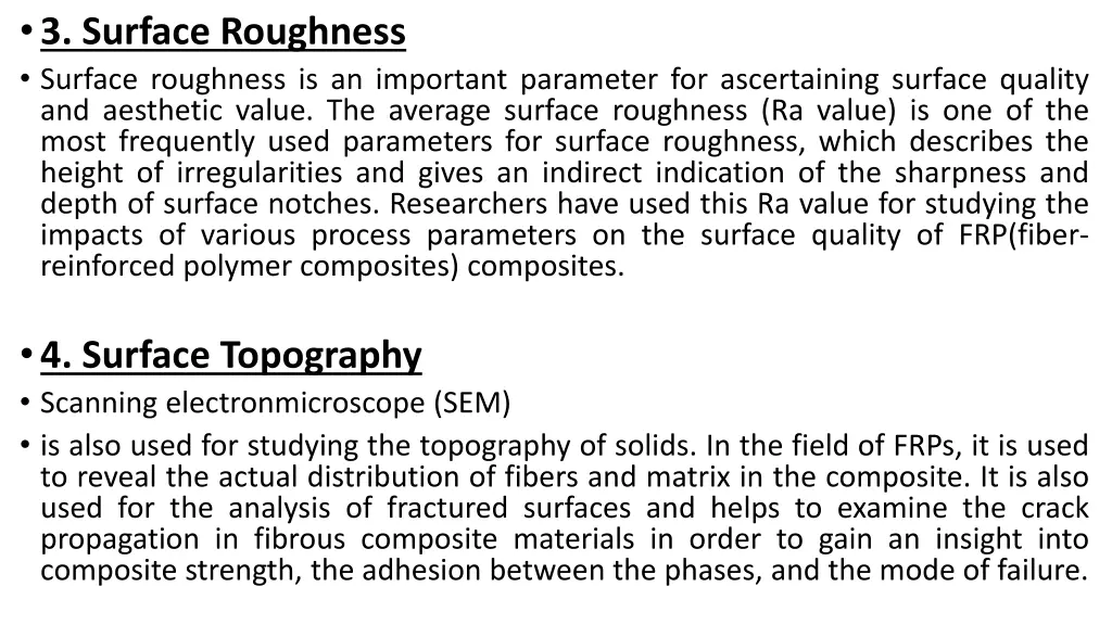 3 surface roughness surface roughness