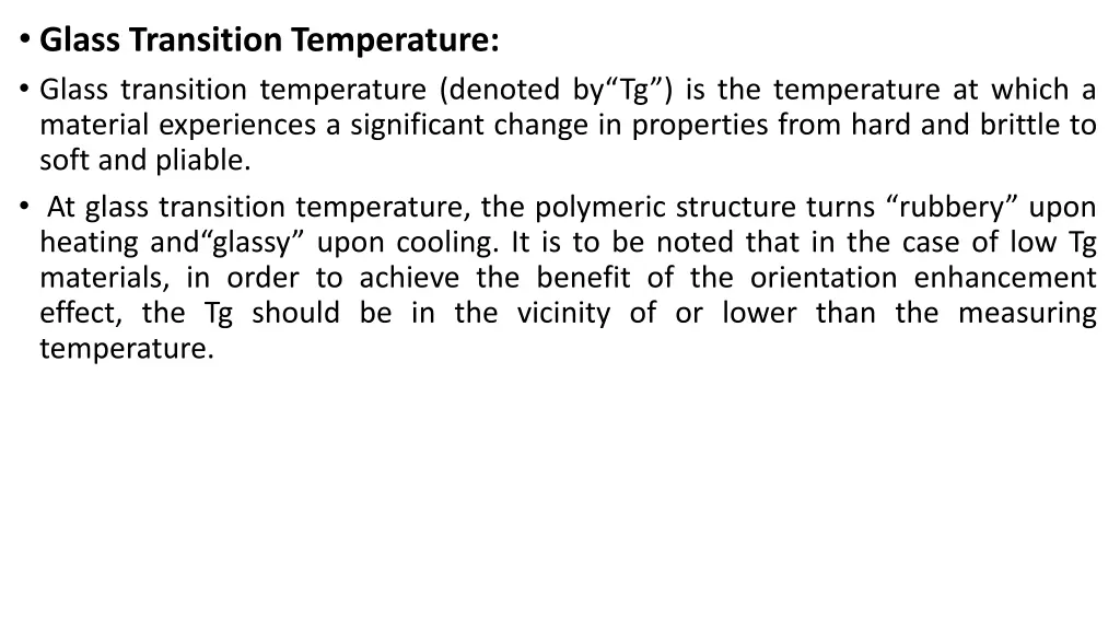 glass transition temperature glass transition