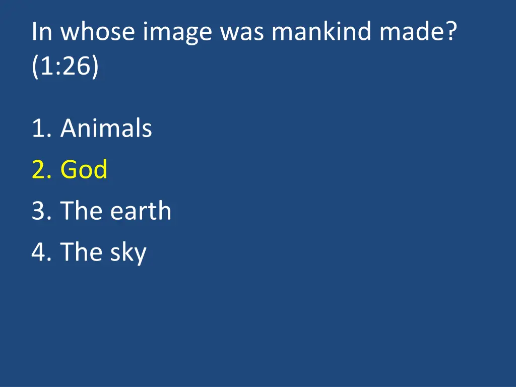 in whose image was mankind made 1 26 1