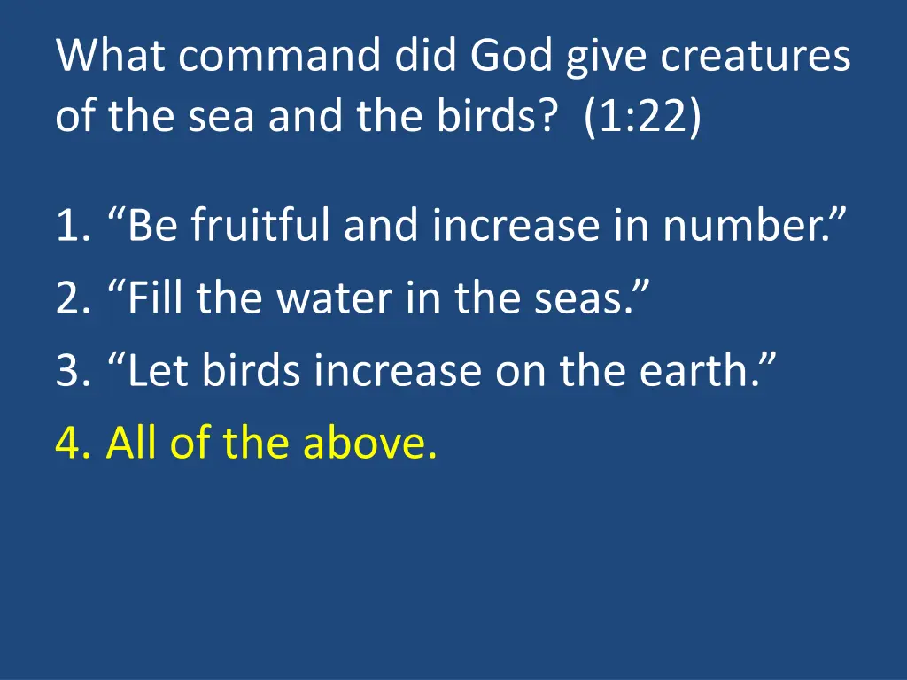 what command did god give creatures 1