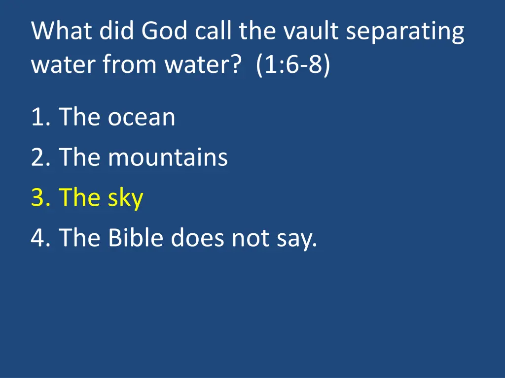 what did god call the vault separating water from 1