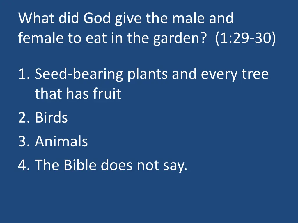 what did god give the male and female