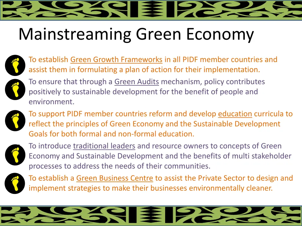 mainstreaming green economy