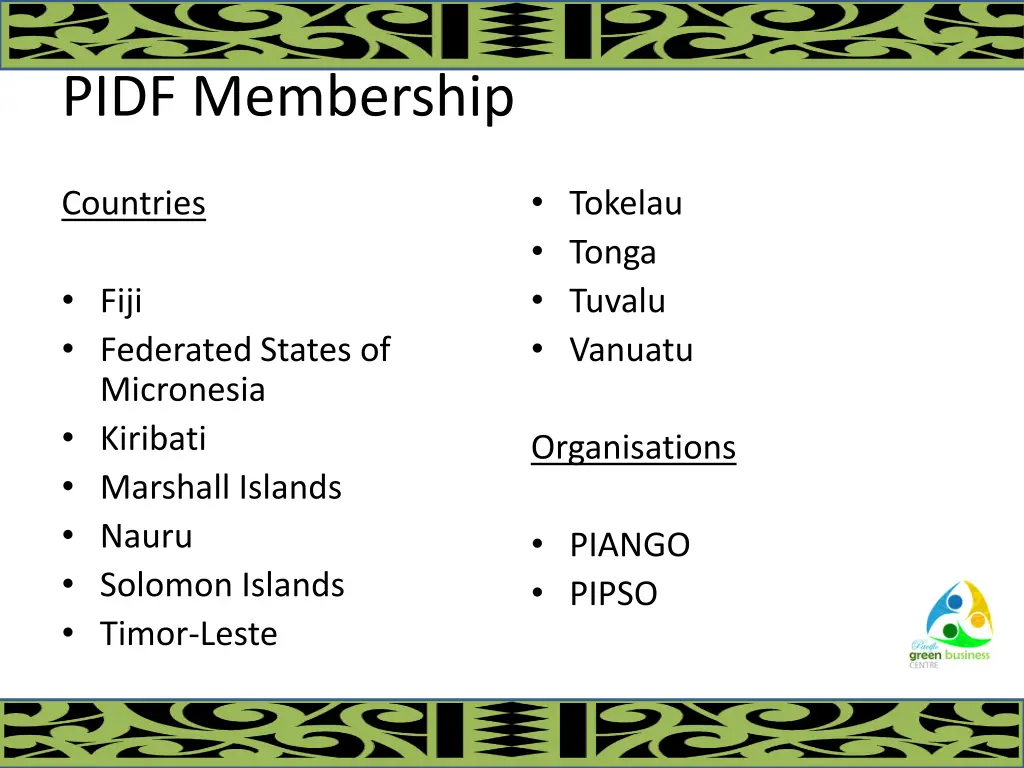pidf membership