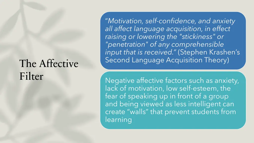 motivation self confidence and anxiety all affect