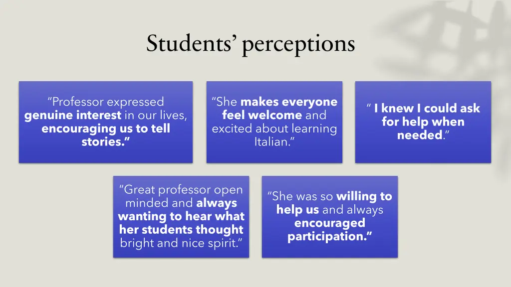 students perceptions