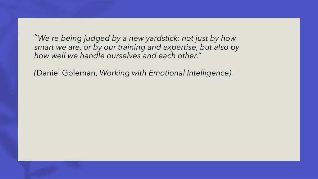 we re being judged by a new yardstick not just