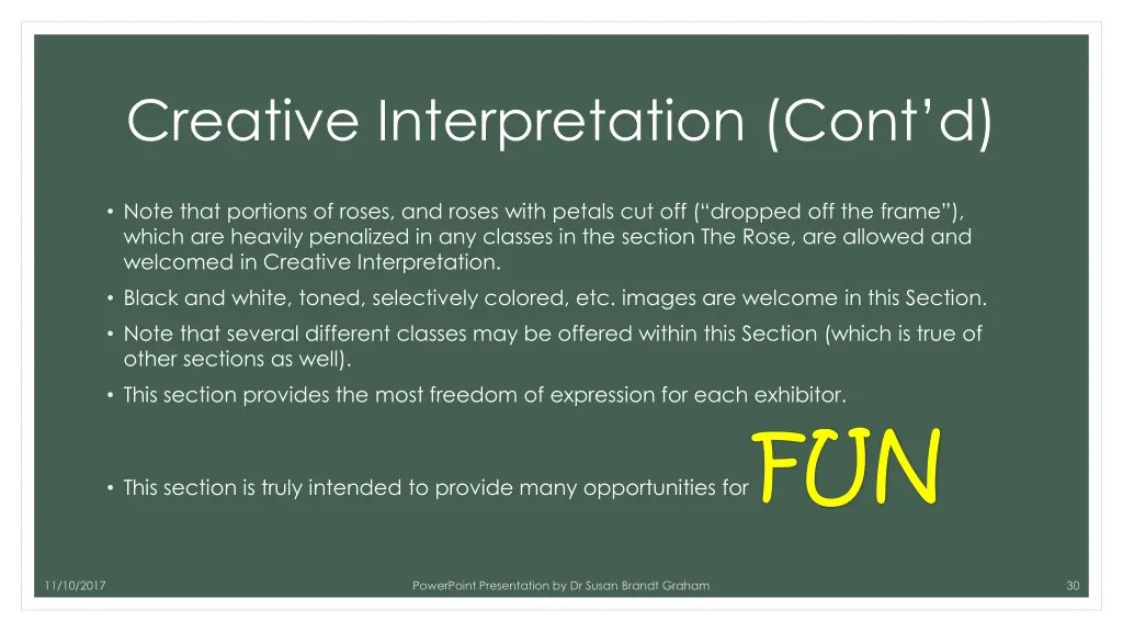 creative interpretation cont d