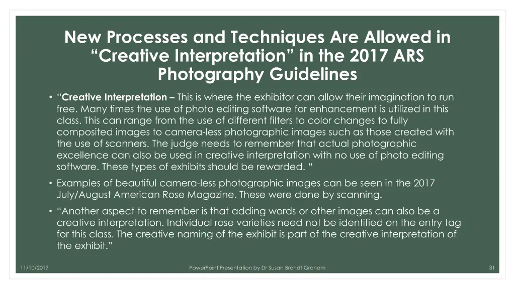 new processes and techniques are allowed