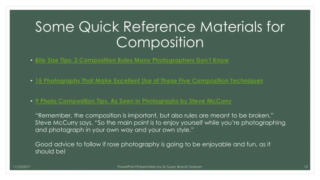 some quick reference materials for composition