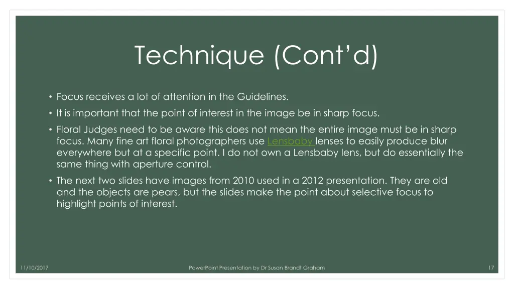 technique cont d
