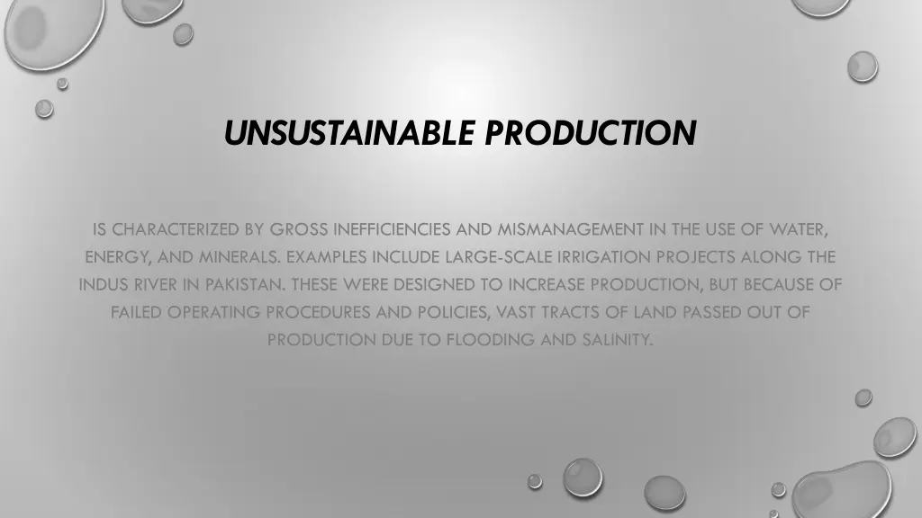 unsustainable production