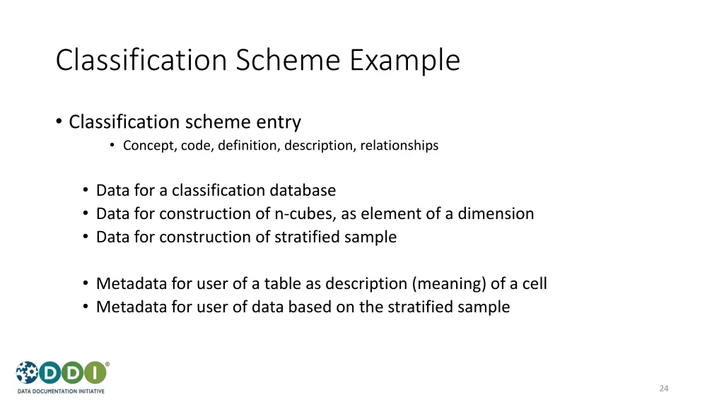 classification scheme example