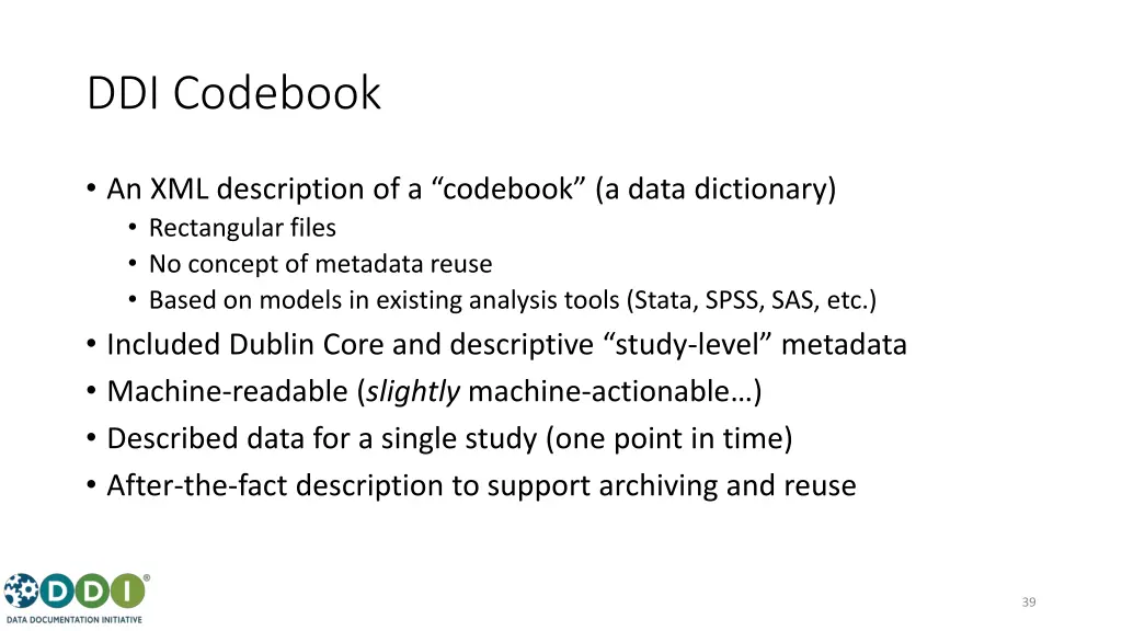 ddi codebook
