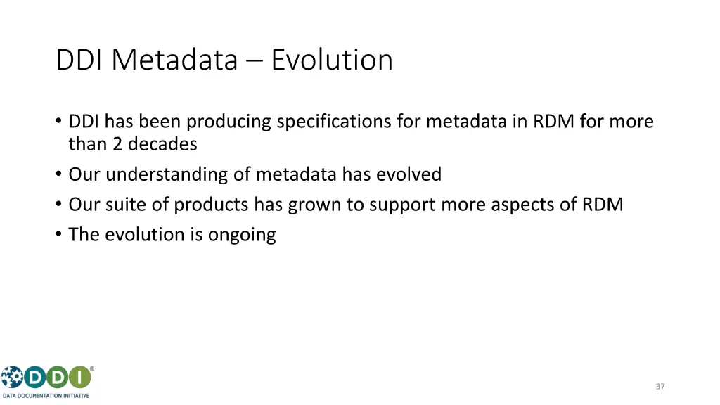 ddi metadata evolution