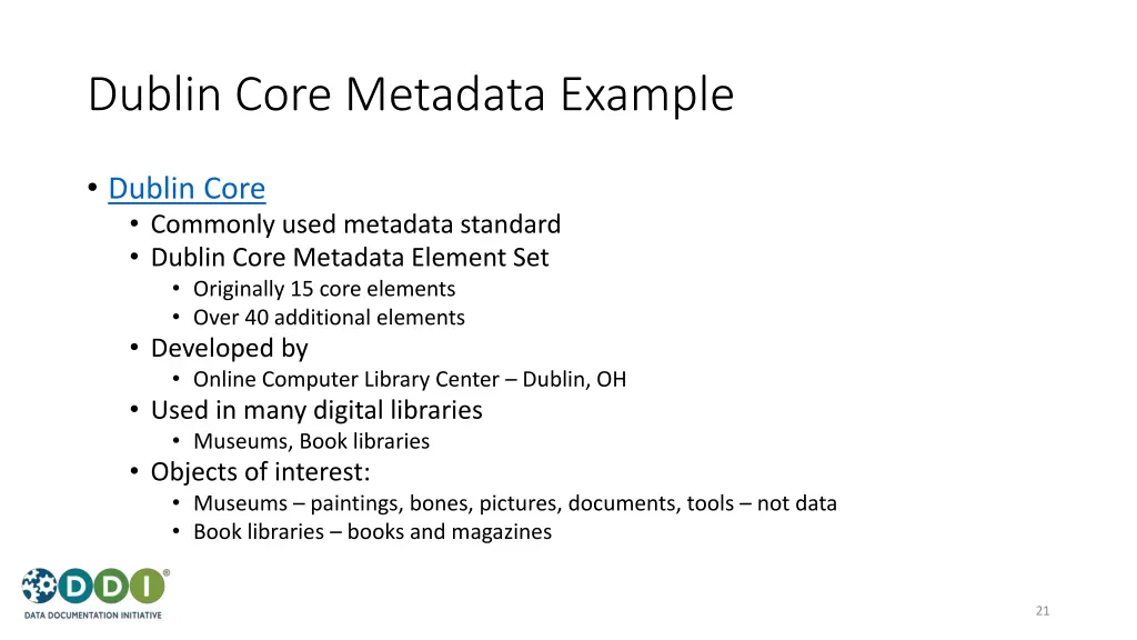 dublin core metadata example