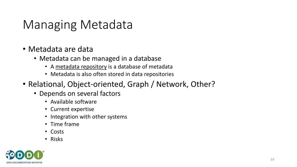 managing metadata