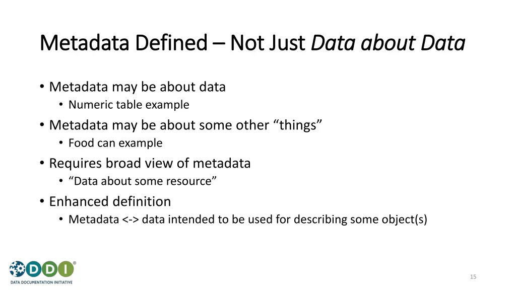 metadata defined metadata defined not just