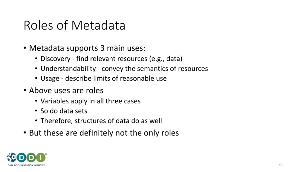 roles of metadata