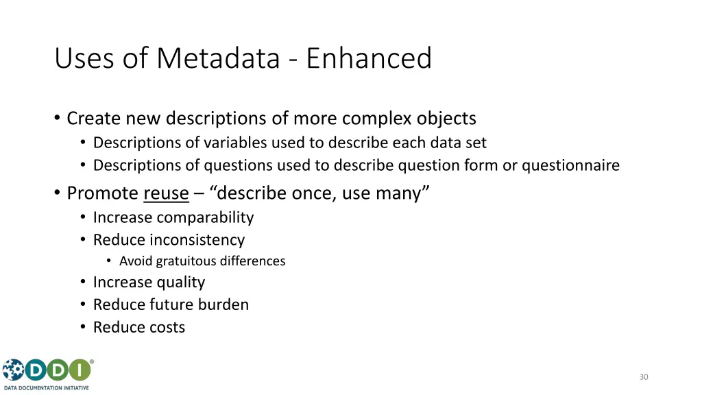 uses of metadata enhanced