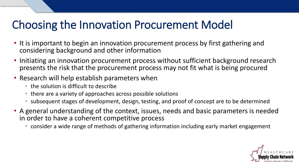 choosing the innovation procurement model