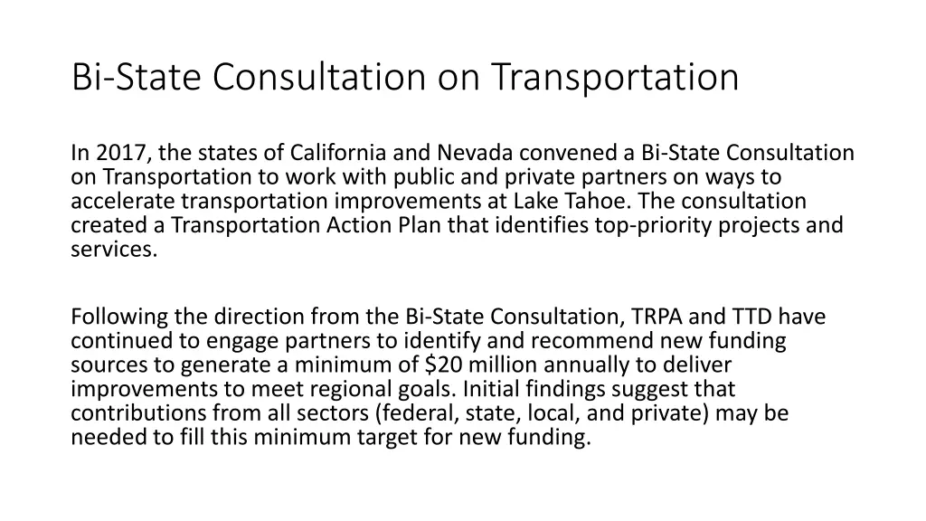 bi state consultation on transportation