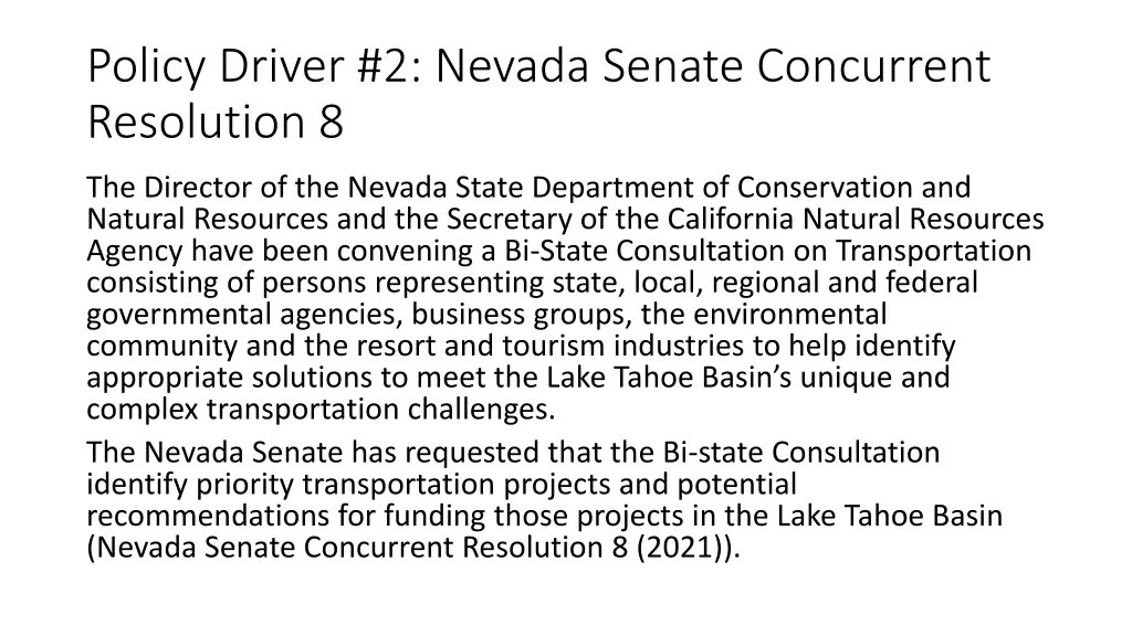 policy driver 2 nevada senate concurrent