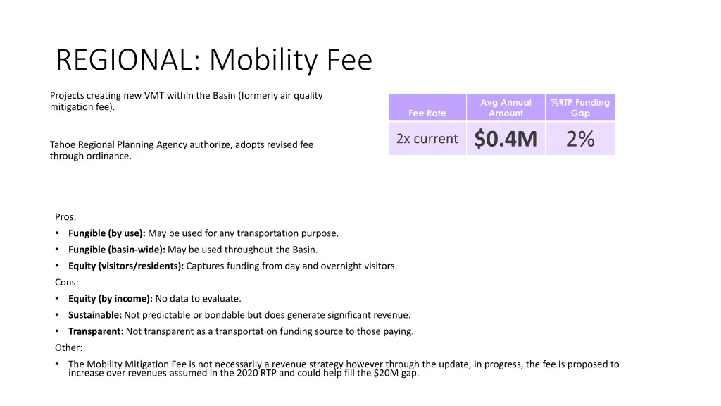 regional mobility fee