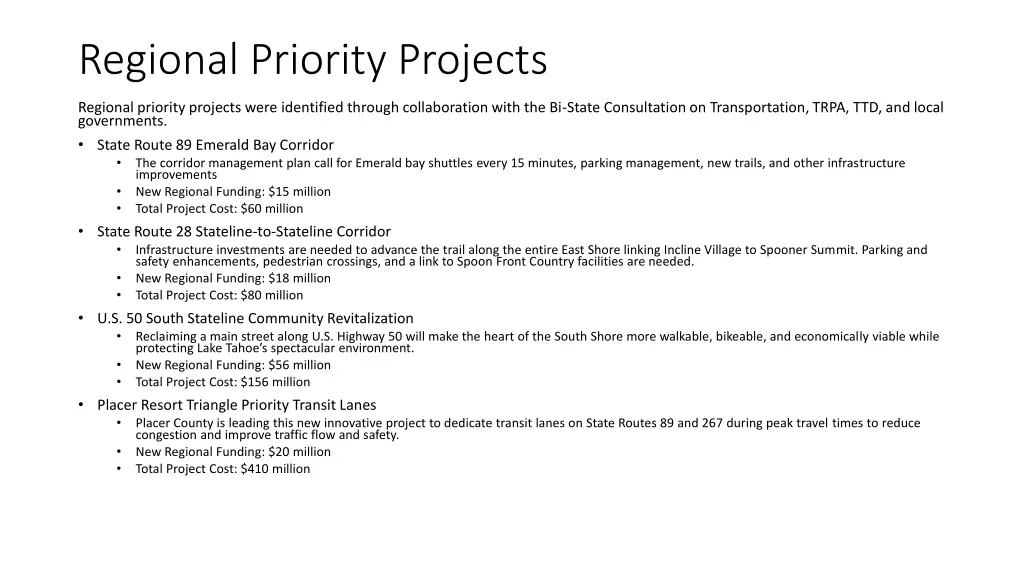 regional priority projects