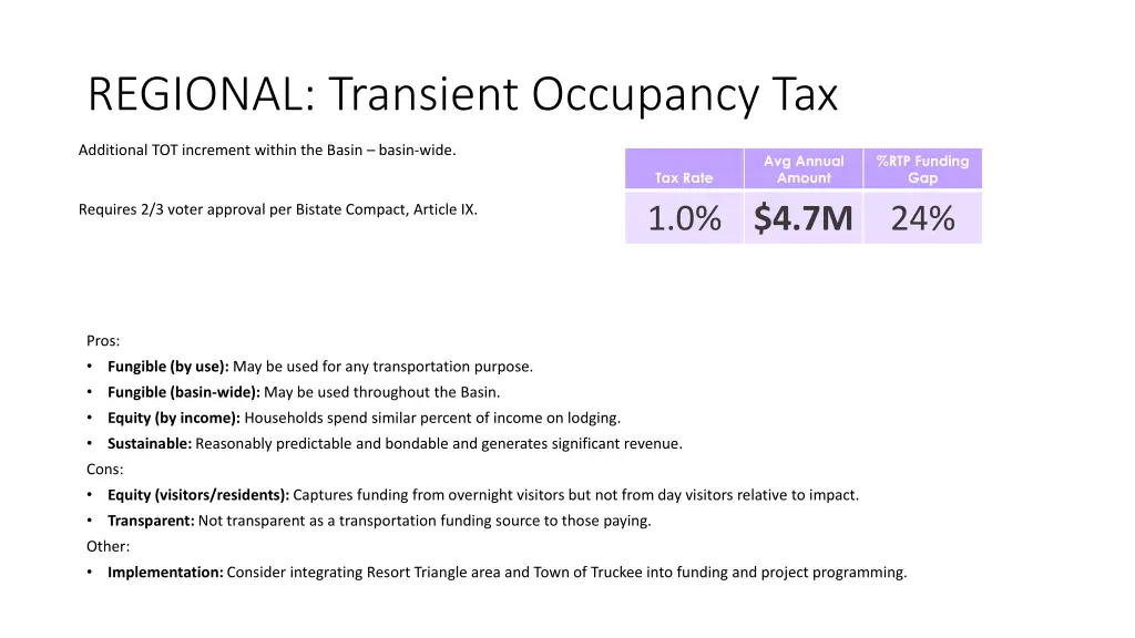 regional transient occupancy tax