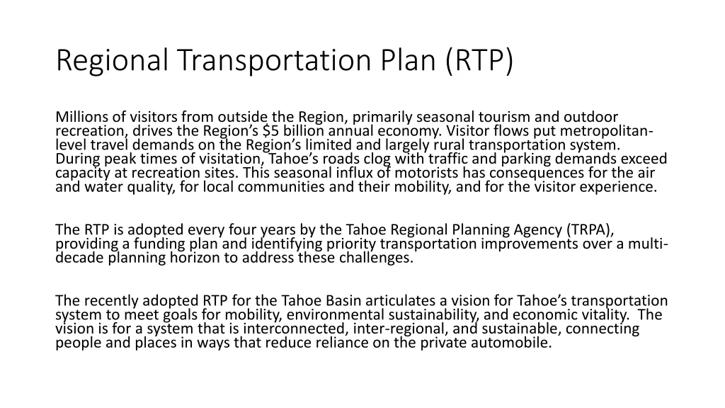 regional transportation plan rtp