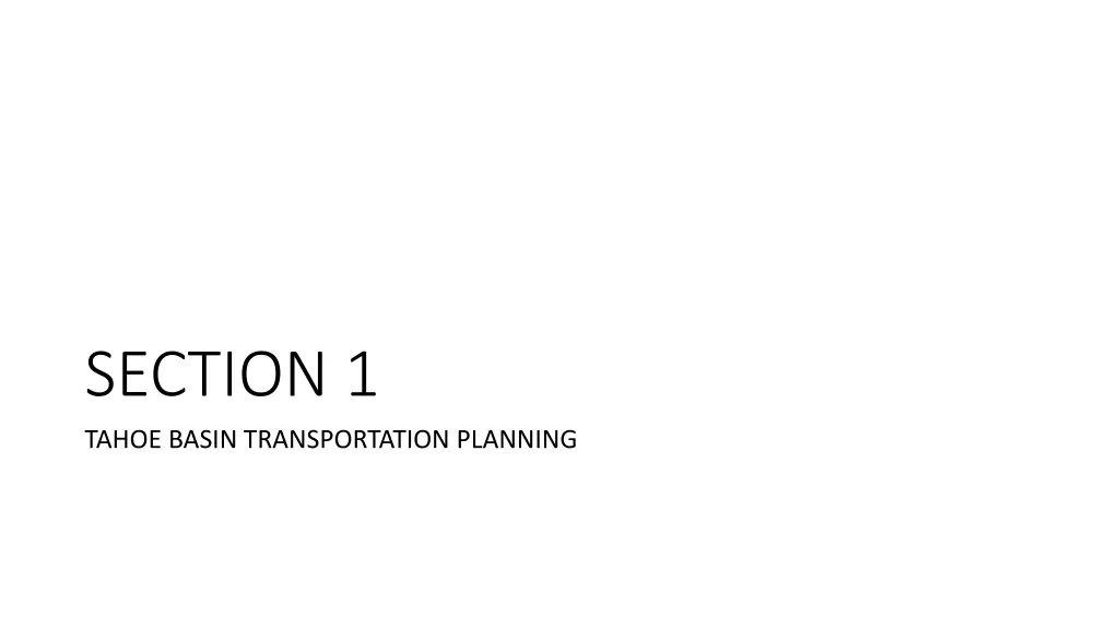 section 1 tahoe basin transportation planning