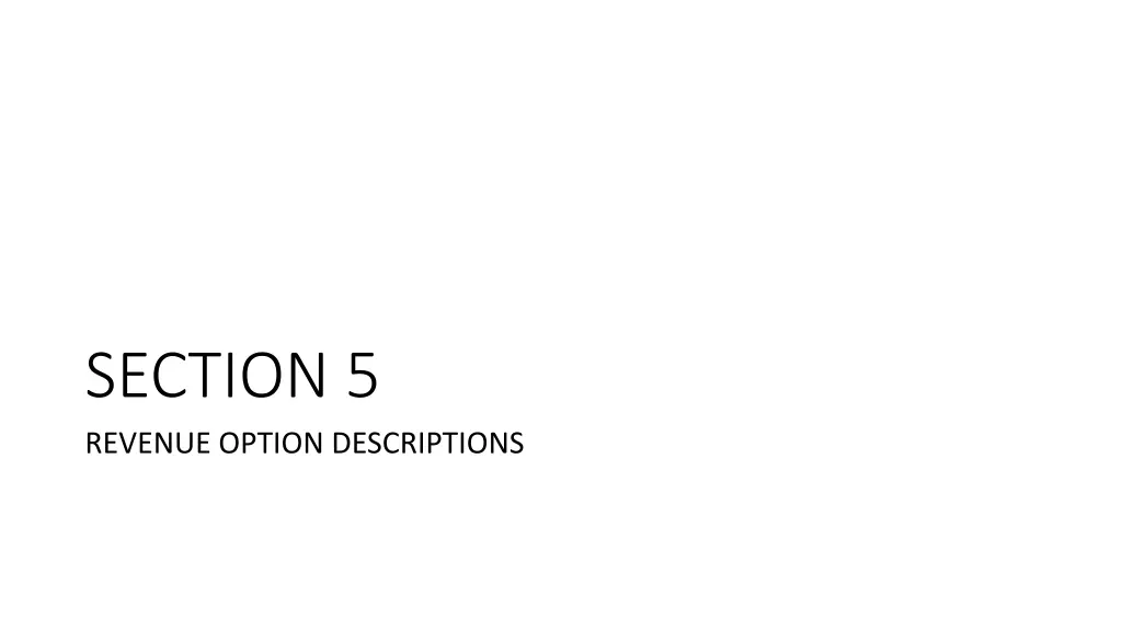 section 5 revenue option descriptions