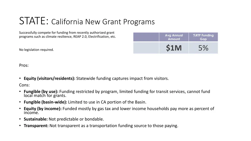 state california new grant programs
