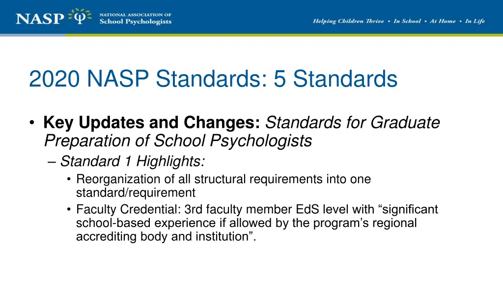 2020 nasp standards 5 standards
