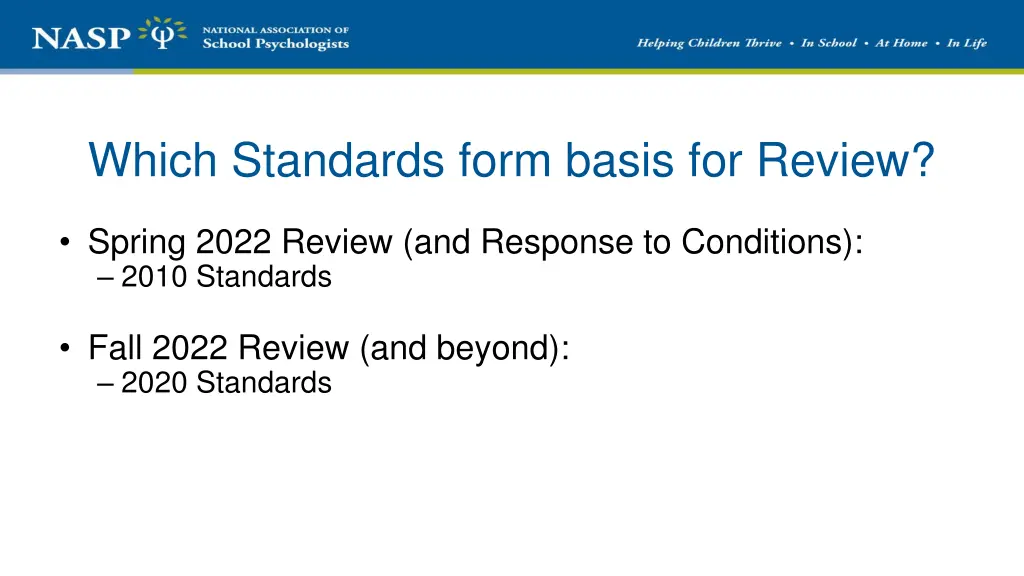which standards form basis for review