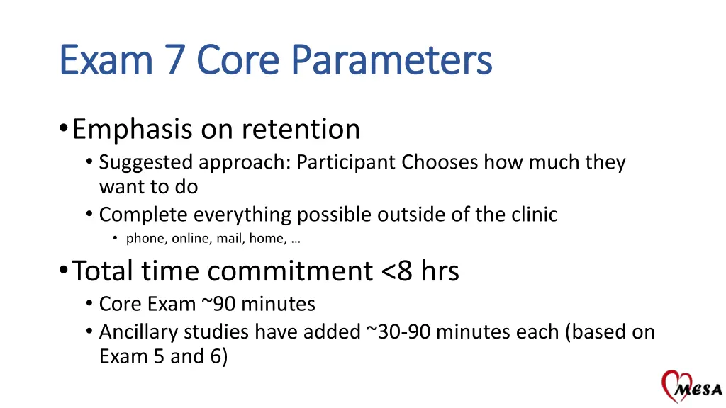 exam 7 core parameters exam 7 core parameters 1