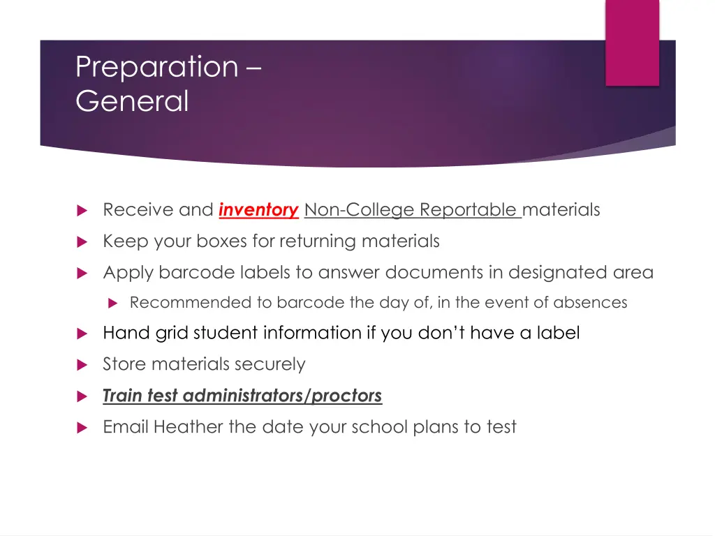preparation general