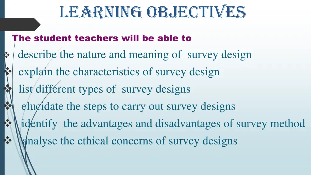 learning objectives