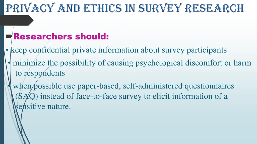 privacy and ethics in survey research