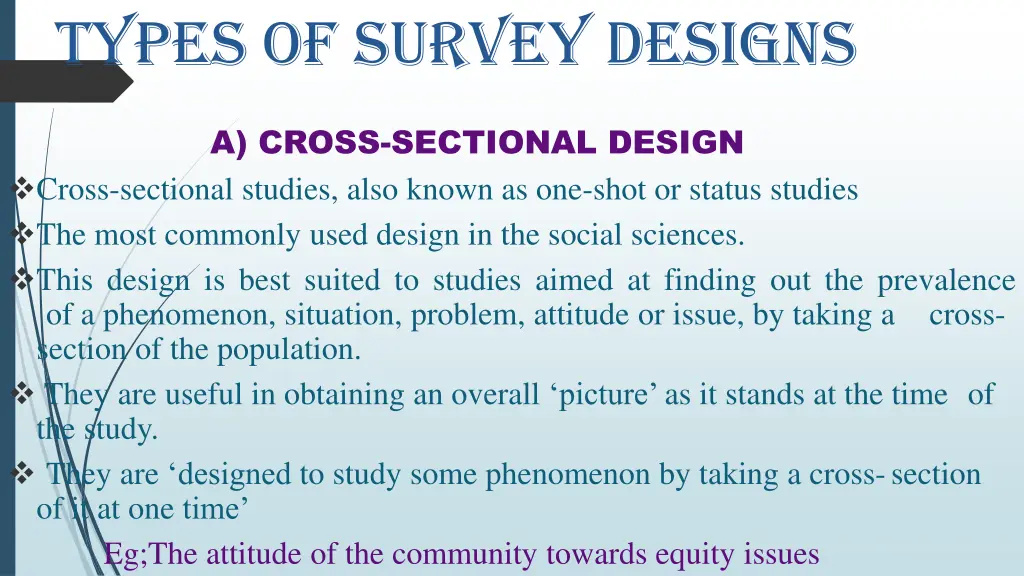 types of survey designs