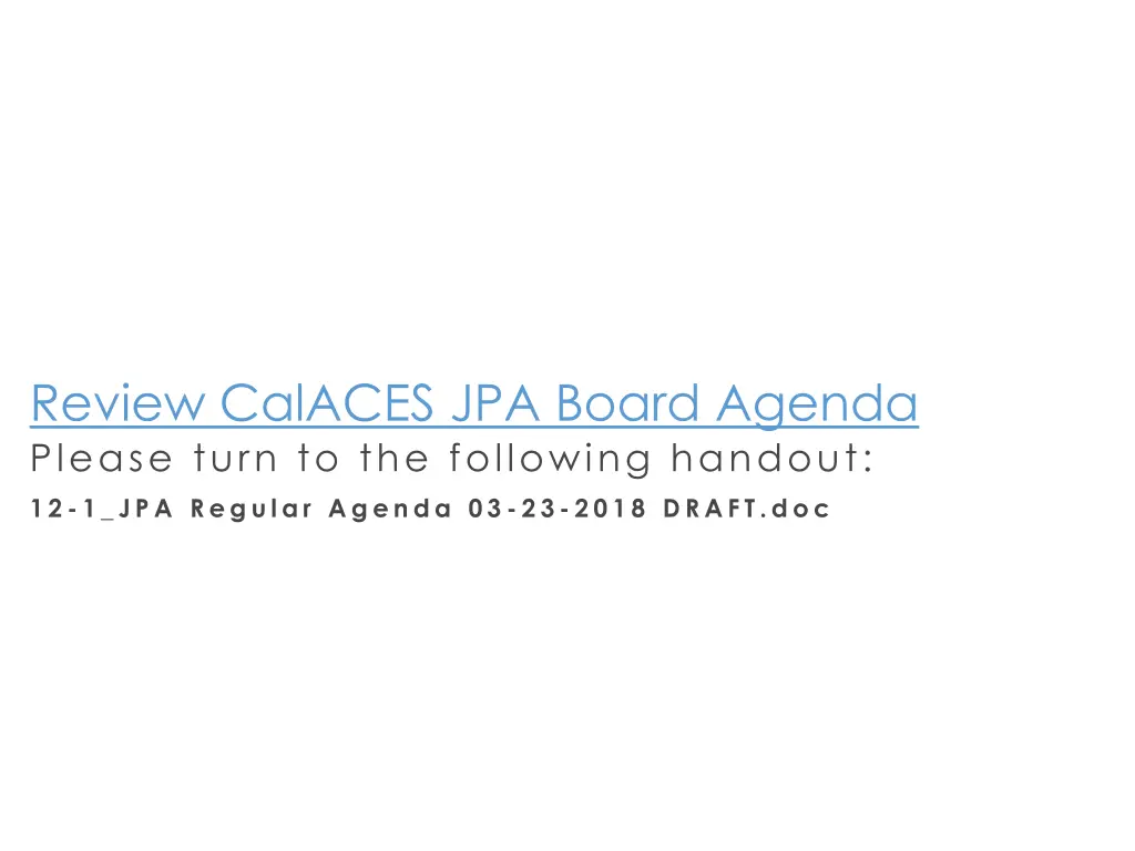 review calaces jpa board agenda please turn
