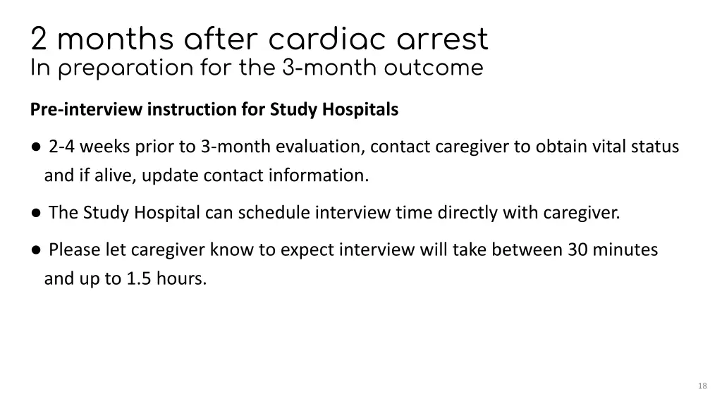 2 months after cardiac arrest in preparation