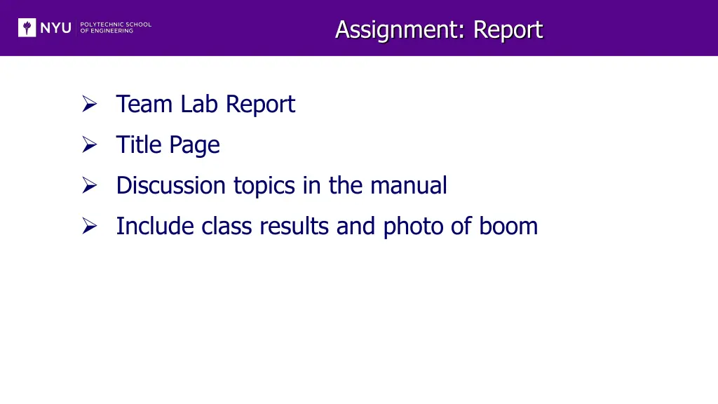 assignment report