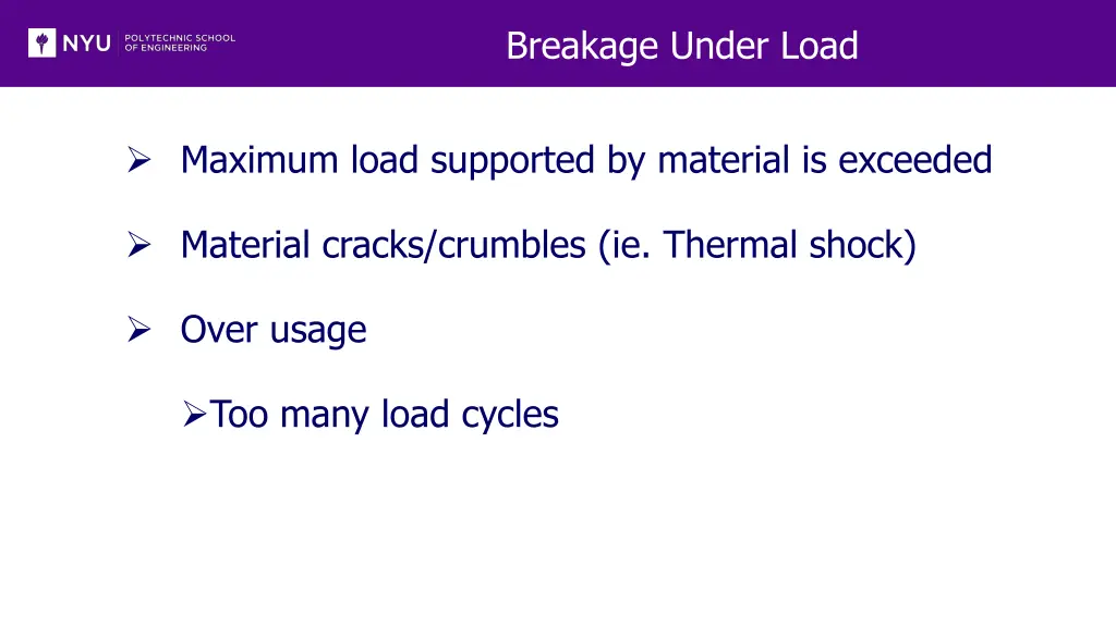 breakage under load